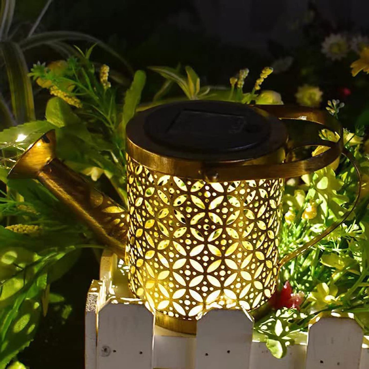Solar Watering Can Lights, LED Lantern Outdoor Light, Hanging Waterproof Outdoor Shower Garden Lights,Solar Lanterns for The Garden Pathway Yard Lawn Patio Landscape Decor (with Bracket)