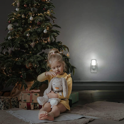 LOHAS Plug in Night Light, Dimmable LED Night Lights With Dusk to Dawn Sensor, Soft White 3000K Sleep Nightlight, Adjustable Brightness 5-80lm Mini Light for Nursery Kids Room Hallway Kitchen, 2 Pack