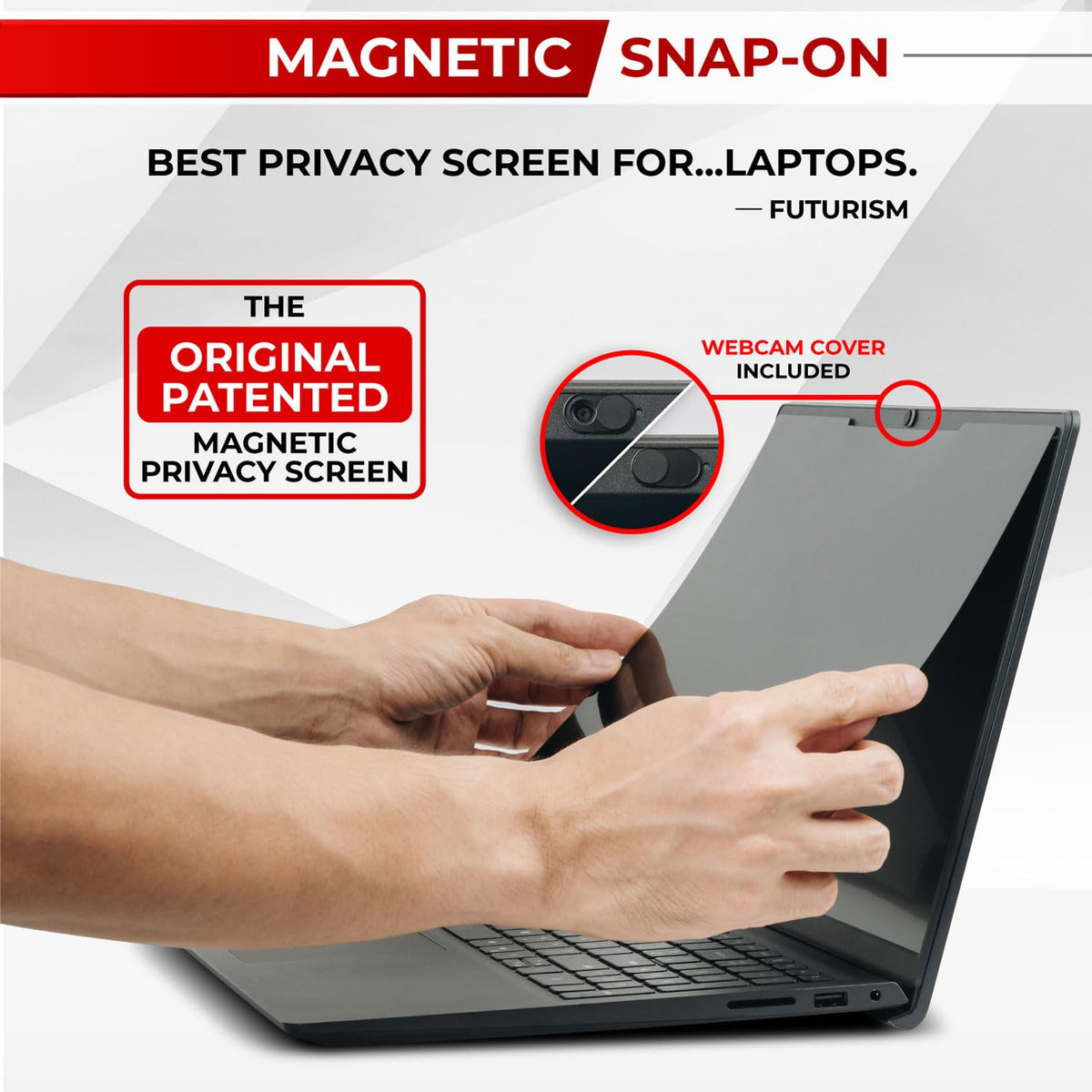 SightPro Magnetic Laptop Privacy Screen 14 Inch 16:10 - Patented Removable Laptop Privacy Filter Shield and Protector