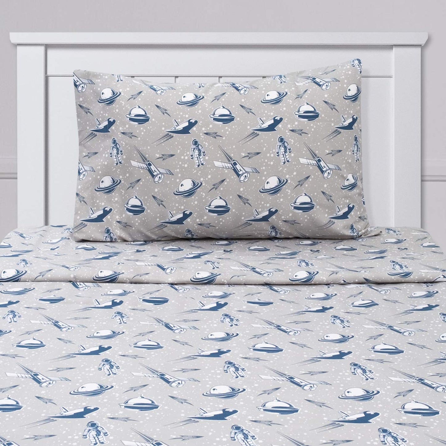 1500 Supreme Kids Bed Sheet Collection - Fun Colorful and Comfortable Boys and Girls Toddler Sheet Sets - Deep Pocket Wrinkle Free Soft and Cozy Bedding - Twin, Spaceships