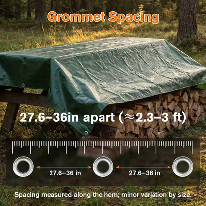 NORSGATEN 22 Mil Heavy Duty Vinyl Tarp,12x24 FT Fully Waterproof Reversible Poly Tarp with Metal Grommets, All-Weather Fade Resistant Outdoor Cover for Equipment, Truck, Roof & Woodpile,Garden Plants
