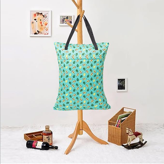 ALVABABY 2 Pack Large Wet Dry Bag Waterproof Hanging Cloth Diaper