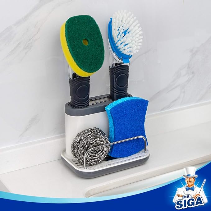 MR.SIGA Sink Caddy, Kitchen Sink Organizer Sponge Brush Holder