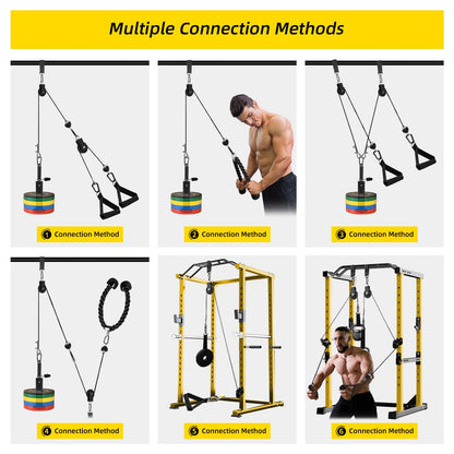 LAT Pulldown Pulley System for Home Gym Cable Machine Pulley Attachment Set Power Cage Weight Lifting Workout Kit