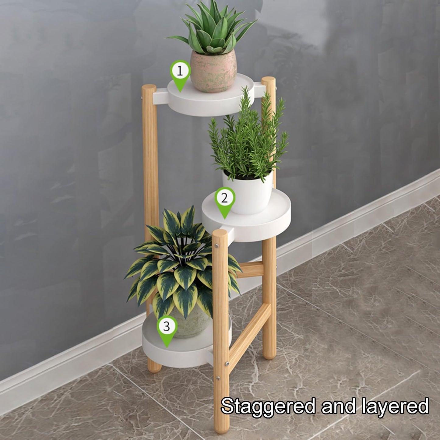 Yajuer Plant Stand Outdoor, Corner Tierd Metal Flower Shelf Pot Holder, 4 Tier Metal Plant Shelf for Living Room(Black)