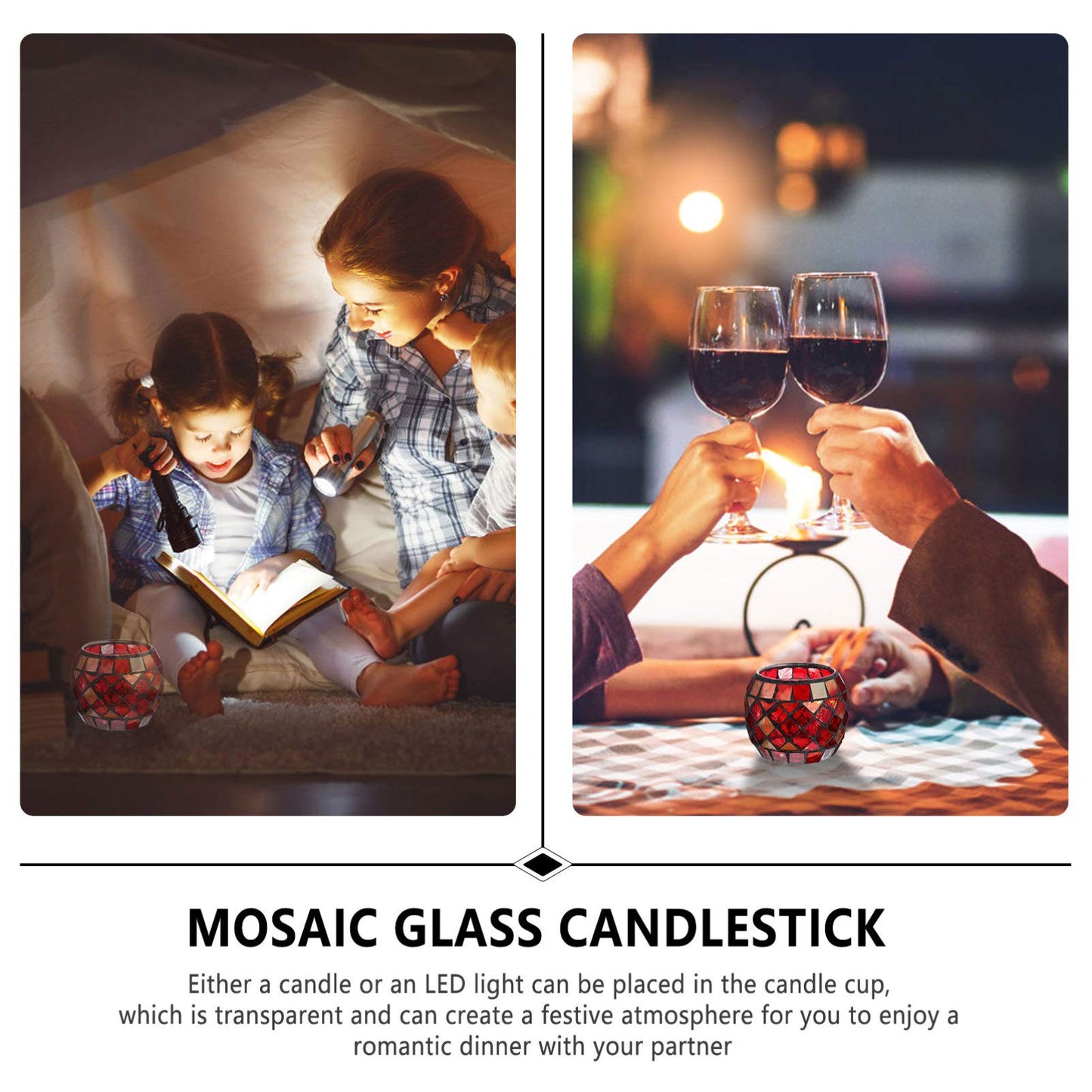 Glass Votive Candle Holder Christmas Candle Holders Red Mosaic Tealight Holder Votive Candle Holders Christmas Dining Table Centerpieces for Home Wedding Decorations