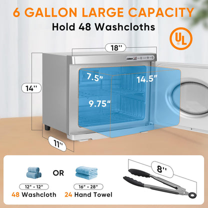 ROMECH 23L Hot Towel Warmer Cabinet, Professional Towel Heater with LED Temperature Display Setting, Extra Large Capacity Towel Warmers for Spa Massage Salon Home (White, 23L)