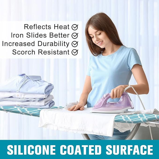 Ironing Board Cover and Pad, Standard Size 15" x 54" Iron Board Replacement