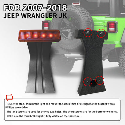 XOOKUN Spare Tire Bracket Fits 2007-2018 Jeep Wrangler JK with OEM Brake Light Mounting Bracket|Brake Light Not Included