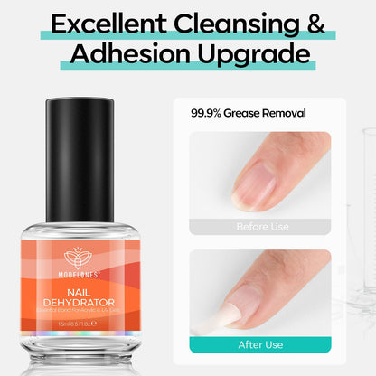 modelones Builder Nail Gel with Gel Top Coat, 3Pcs Clear Builder Nail Kit for Thickening Apex Building Extension Rhinestone Gel Tips Glue, U/V LED Lamp Cured for Home DIY Salon Girls