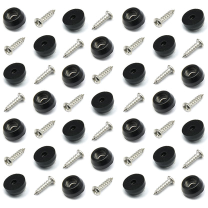 Cutting Board Feet with Stainless Screws, Black Round Non Slip Rubber Feet for Cutting Board, Furnitrue & Electronics, 50 Pack