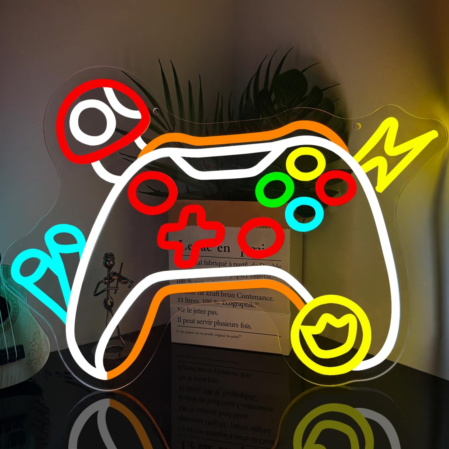 Gaming Zone Neon Sign, Gamepad Shaped Mushroom Led Neon Signs for Game Room Gamer Man Cave Bedroom Wall Decor, Great Gift for Boy Teen