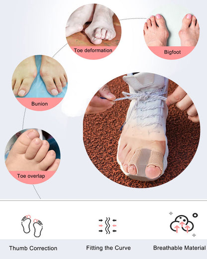 Golbylicc Bunion Toe Separators for Overlapping Toes Women Men, Gel Toe Spacers Bunion Corrector with 2 Loops for feet, Hammer Toe Straightener (2PC)