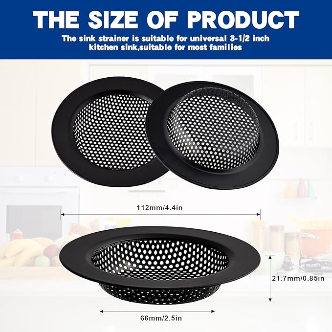 2PC Kitchen Sink Drain Strainer Stainless Steel