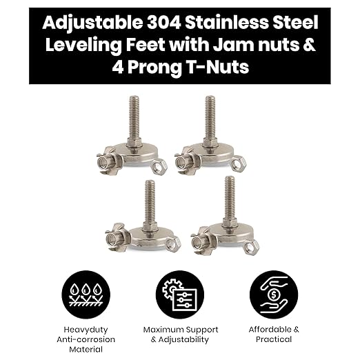 Stainless Steel Outdoor Leveler Kit- 3/8-16 Leg Levelers