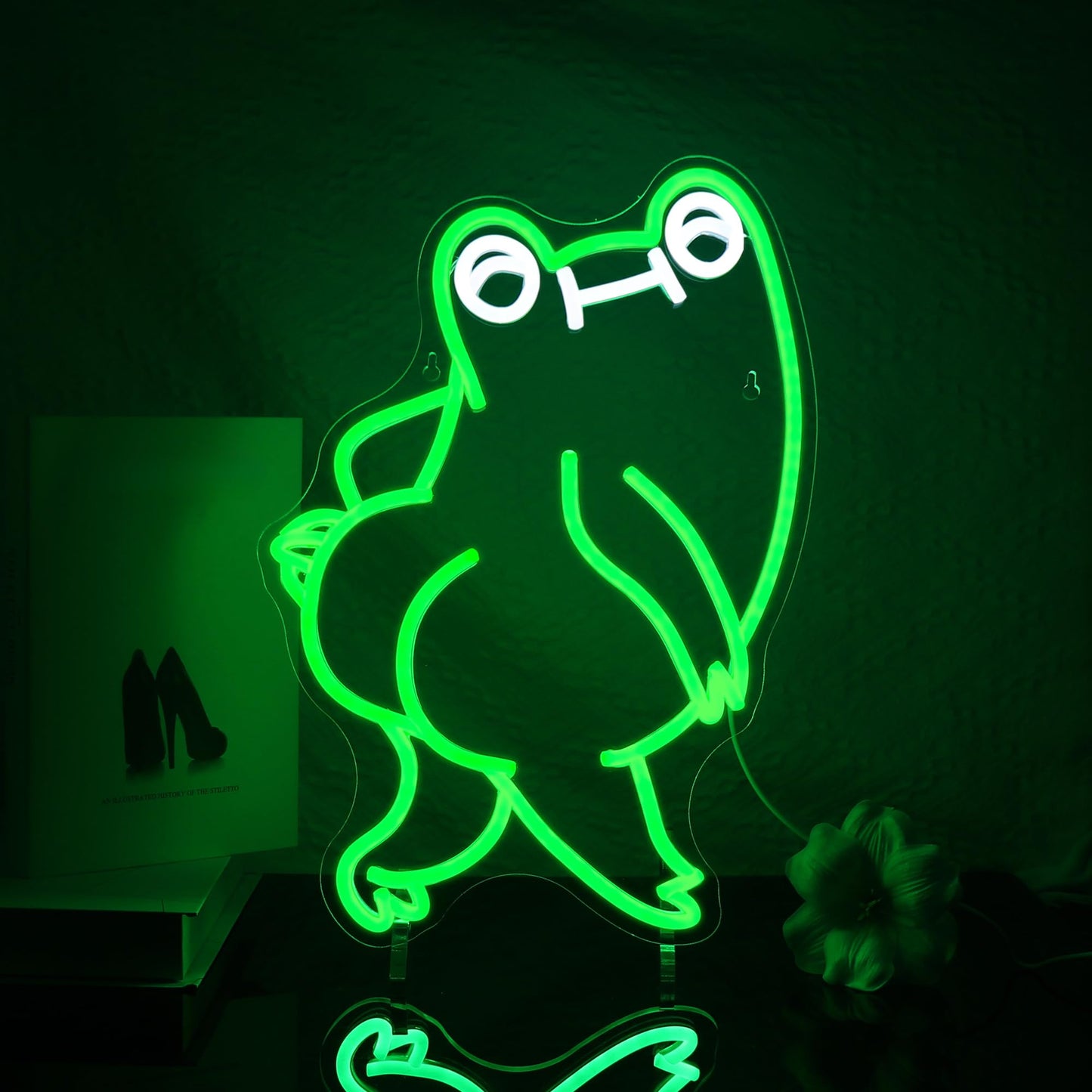 Funny Frog Neon Sign for Wall Decor Led Neon Signs Light Bar Decor Up Sign Room Decoration Neon Lights Sign Frog Decor USB Powered for Man Cave Lamp