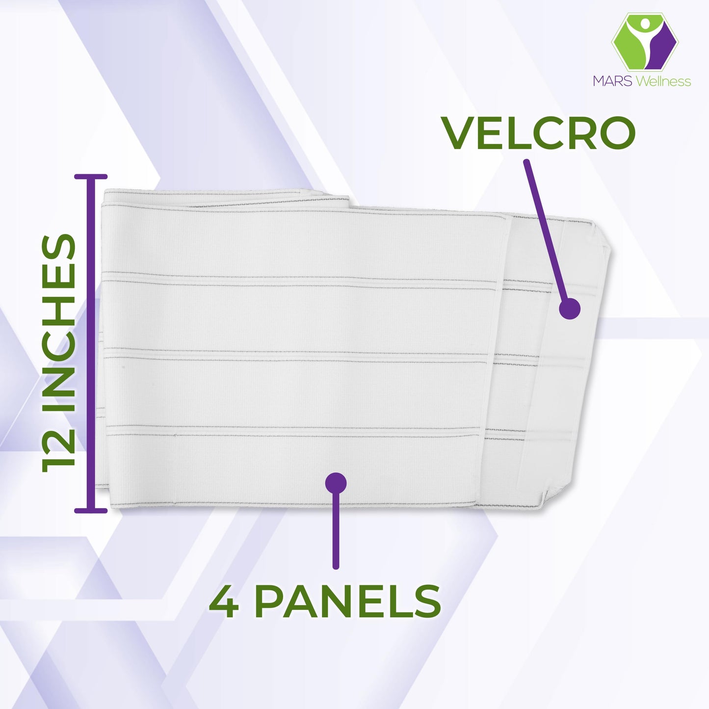 MARS WELLNESS Premium Plus Size Bariatric Abdominal Binder - 12" 4 Section/Panel - Bariatric Binder Abdominal Brace for Men or Women - Fits Waist Sizes 55" - 72"