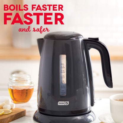 Dash Easy Electric Kettle + Water Heater with with Rapid Boil, Cool Touch Handle, Cordless Carafe + Auto Shut off for Coffee, Tea, Espresso & More, 57 oz. / 1.7L - Aqua