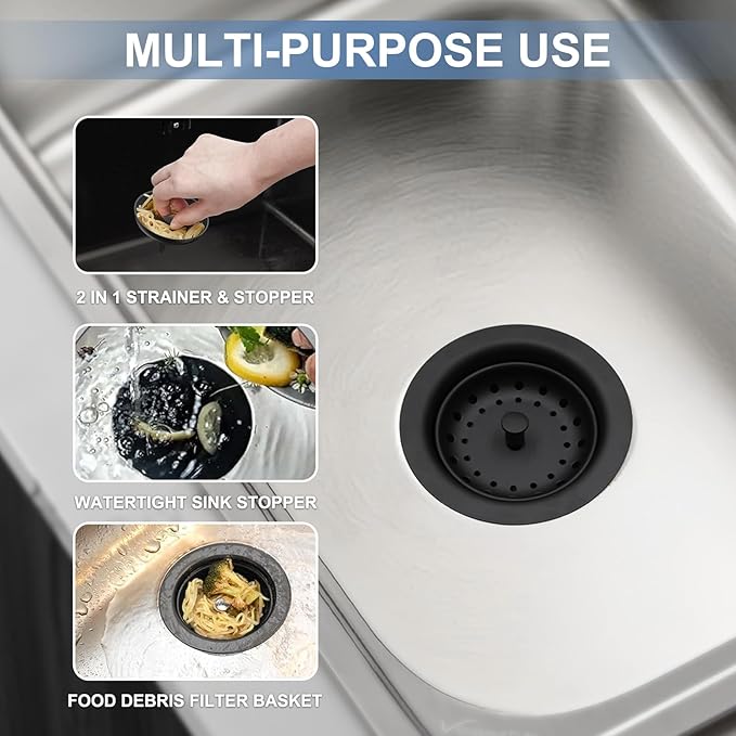 ZM Kitchen Sink Stainless Steel Deep Locking Basket Strainer