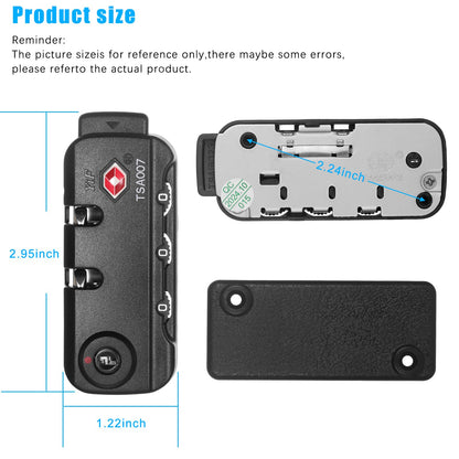 Cogguepe 2 PCS TSA Approved Combination Lock, Suitable for Luggage,Backpacks, Handbags, with 2PCS Spare TSA-007 Key