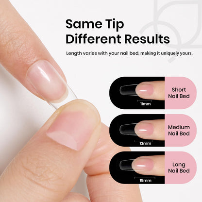 Beetles Gel Nail Kit Short Almond with Nail Dehydrator and Primer, 576Pcs Half Matte Etch-X Gel Nail Tips Solid Nail Glue Mini Nail Lamp Acrylic Nail Tips Easy DIY Nail Extension Set Gift for Women
