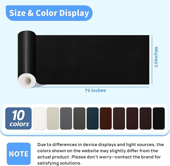 Kangshoon Leather Repair Patches, Self-Adhesive Leather Repair Tape, Stretch