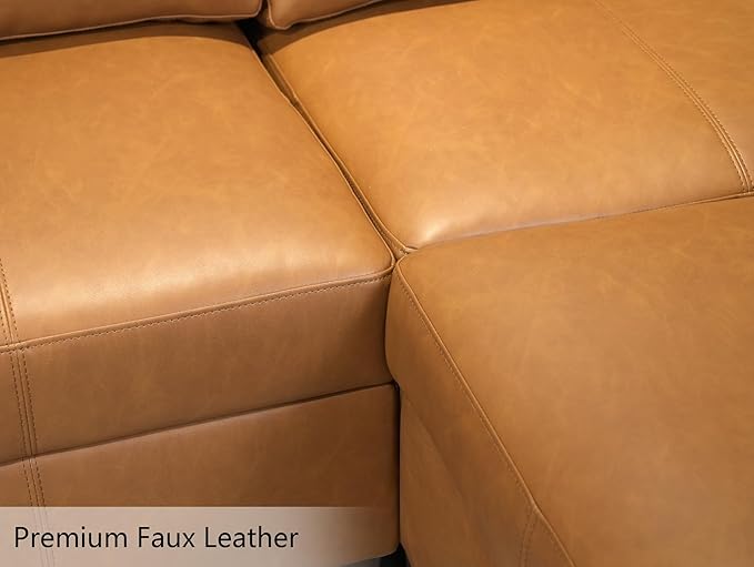 EASE MOOSE Faux Leather Square Ottoman Module