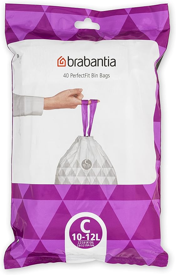 Brabantia PerfectFit Trash Bags Thick Plastic Trash Can Liners