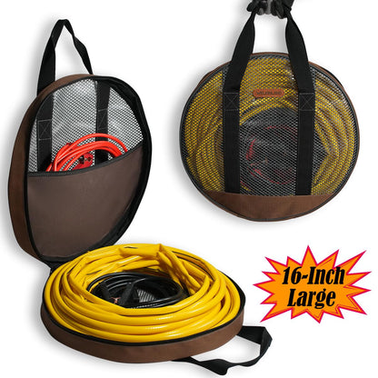 WELKINLAND 16-Inch Jumper Cable Bag, Clear Cable Bags, Durable Cable Storage Bag, Extension Cord Bag, Bags For Cables, Cords, and Hoses