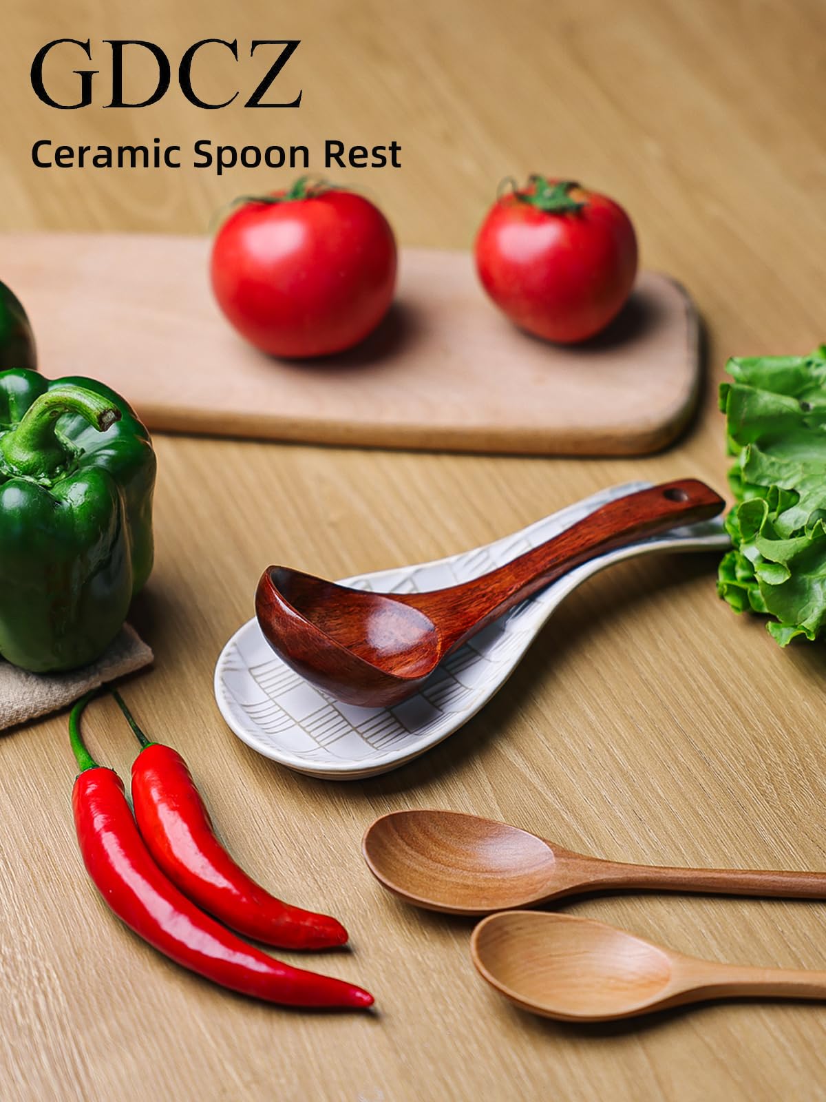 GDCZ 8.5Inch Ceramic Spoon Rest, Spoon Holder for Stove Top, Heat-Resistant Cooking Utensil Rest, Dishwasher Safe (White)