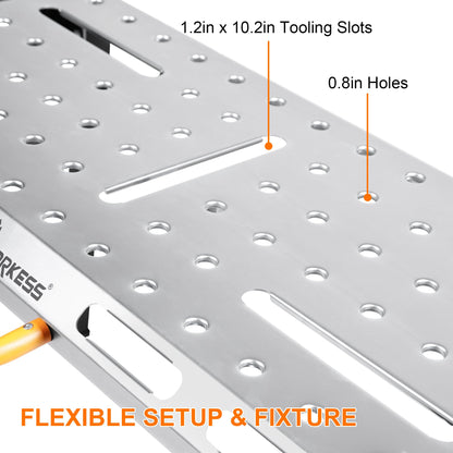 WORKESS Metal Welding Table Folding 1000 lbs Load Capacity Heavy Duty Steel Construction Workbench for Welding Adjustable 7 Level Height