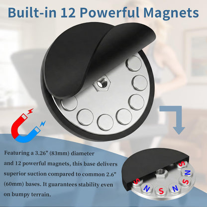 Magnetic Cup Holder, Heavy Duty Metal Drink Holder with 3.26 Inch Strong Magnetic Base for Refrigerator/Treadmill/Truck/Tractor/Forklift/Boat/Golf Cart, Featuring Bottom and Side Magnetic Attachment