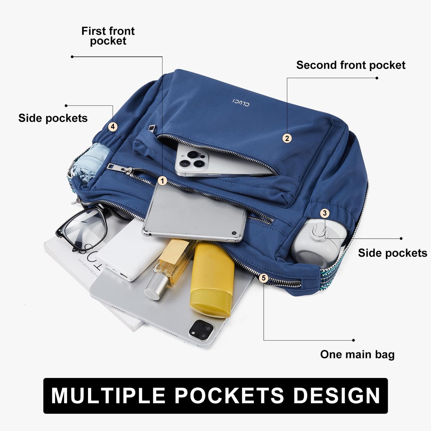 CLUCI Travel Purses for Women, Waterproof Nylon Crossbody Bags for Woman Trendy, Anti Theft Shoulder Handbags for Ladies