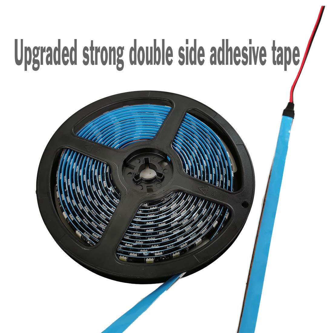 SOCAL-LED LIGHTING 5M 16.4ft Blue Flexible LED Strip High Power Bright 300 SMD 5050 with Double Side Tape, IP65 Waterproof, Cuttable, Black PCB