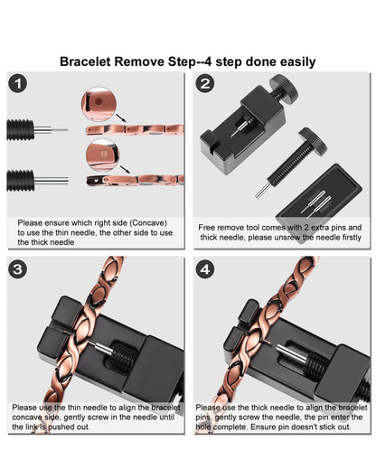Jeracol Titanium Steel Magnetic Bracelets for Men,Magnetic Wristband with Ultra Strength Magnets, Adjustable Length with Links Removal Tool & Gift Box