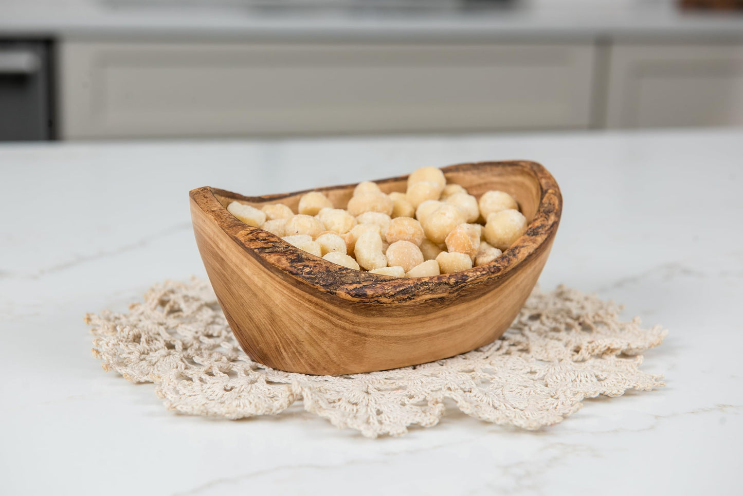 Lipper International Olive Wood Oval Fruit Bowl