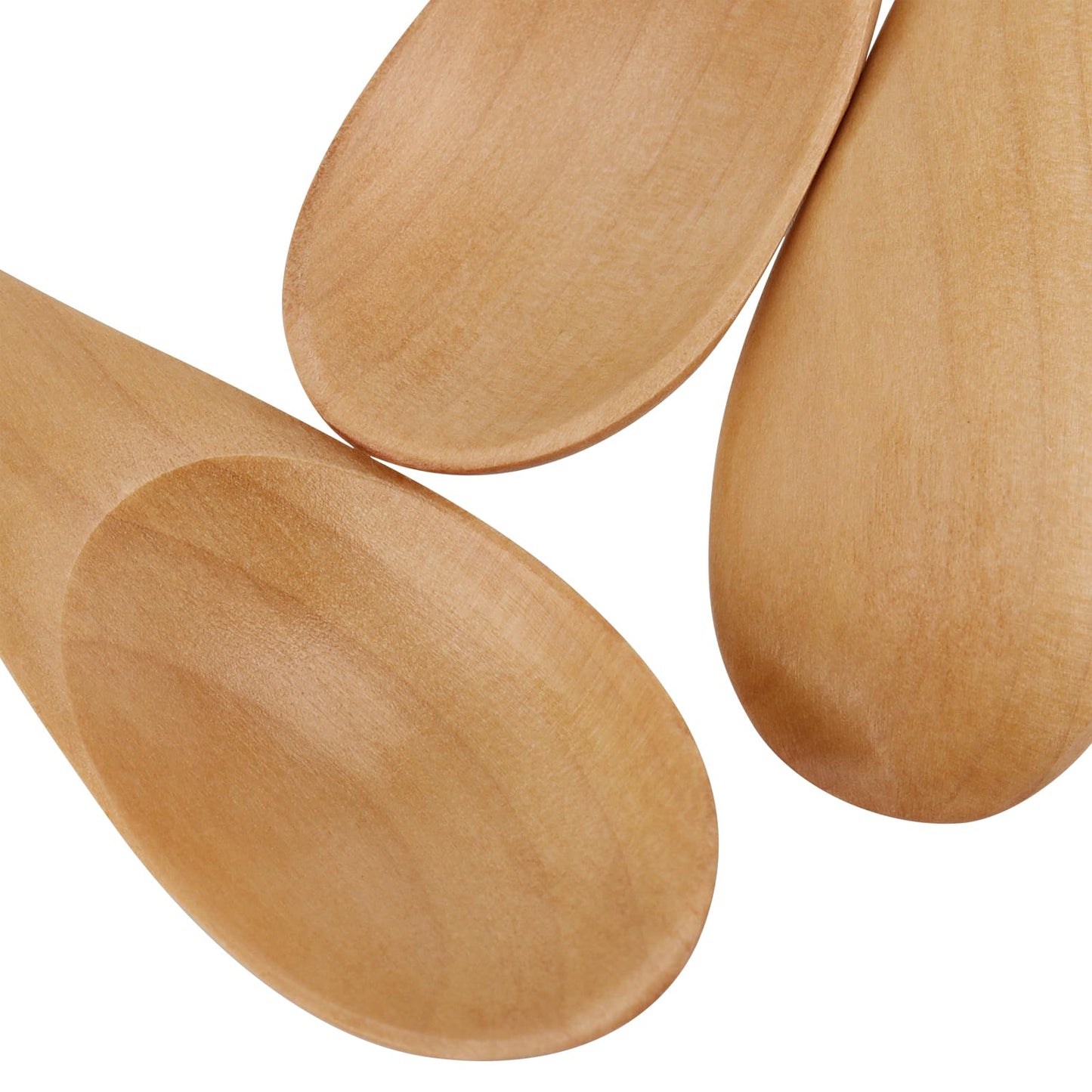 HAKZEON 20 PCS Mini Wooden Spoons, Small Salt Spoon with Short Handle, Small Wooden Spoons for Spice Jars Loose Tea Leaves Candy Coffee, 2.76 inch