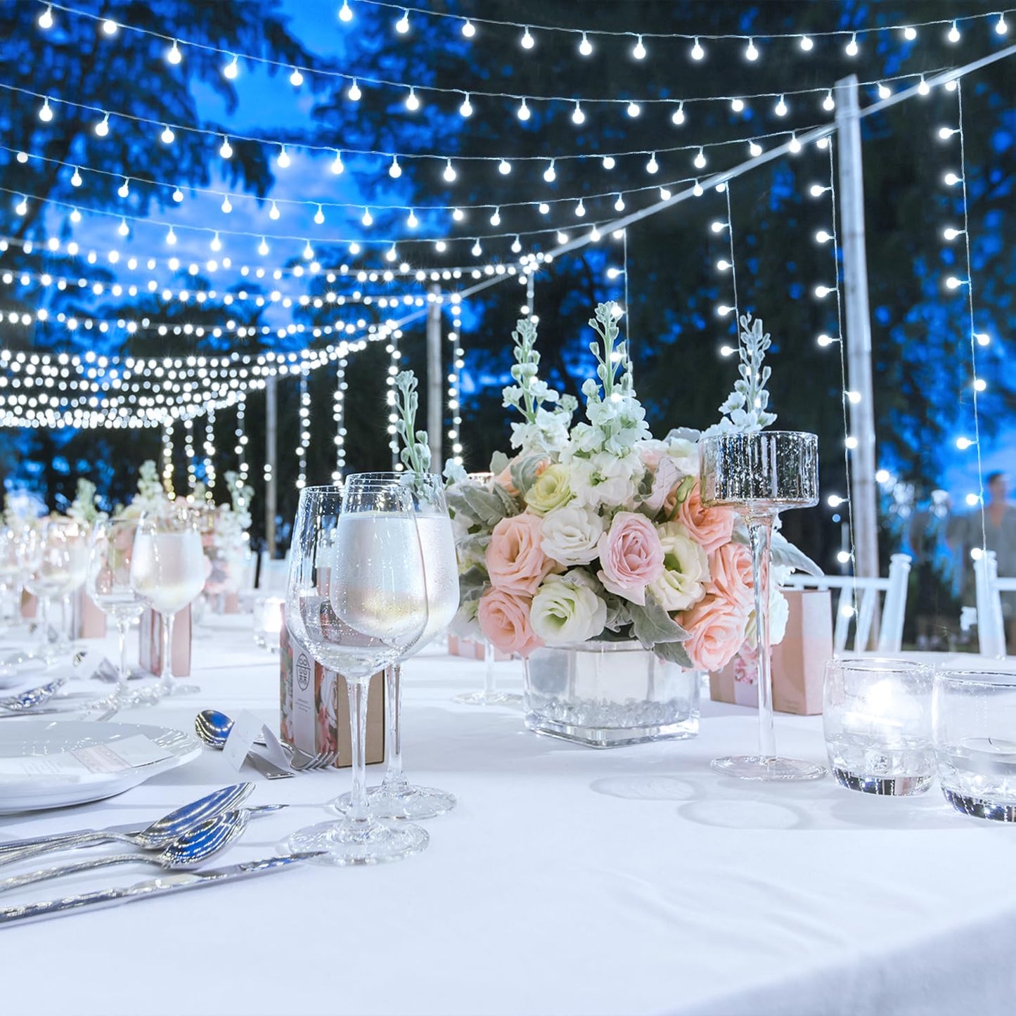 JMEXSUSS 100 LED White String Lights Indoor, Connectable Globe String Lights Plug in with Remote, 33 ft 8 Modes Christmas Fairy Light Outdoor for Bedroom Room Mirror Party Holiday Valentines Decor