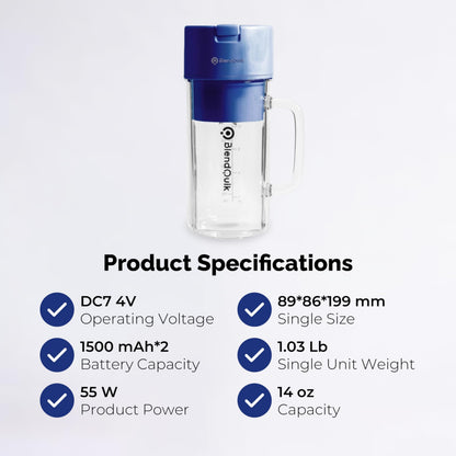 Personal Portable Blender For Shakes & Smoothies, Leakproof & Stylish Portable Mason Jar Shaker, Rechargeable Mini Blender with 10-Blade Blending System 14oz, Pink
