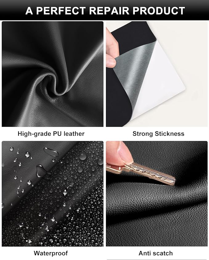Numola Leather Repair Patch, Self-Adhesive Furniture Leather Patches, Vinyl