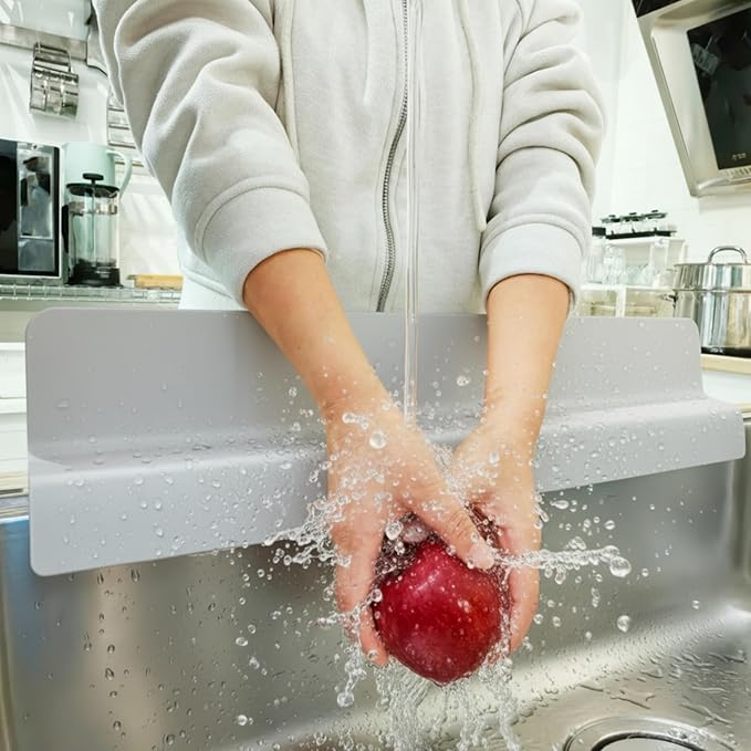 Sink Splash Guard | Tall Wall Splatter Screen | Keeps Clothes & Countertops Dry
