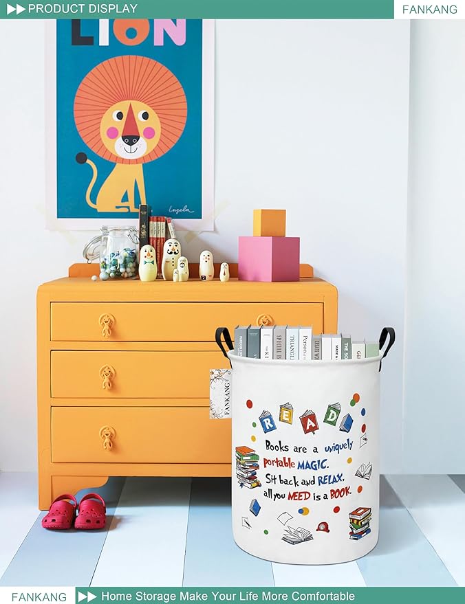 FANKANG Storage Basket, Nursery Hamper Canvas Laundry Basket Foldable