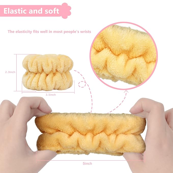 8pcs Wrist Bands for Washing Face, Absorbent Face Washing Wristbands,