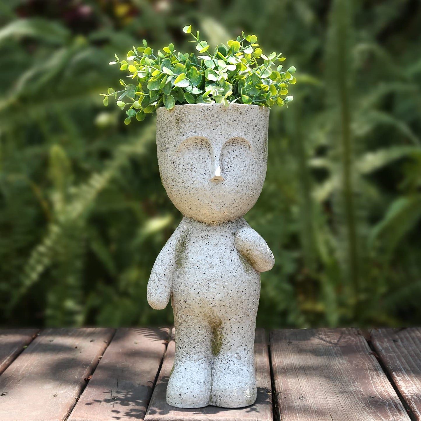 FIMOFIDRE CYNOR Head Planter Face Planters for Indoor Plants Resin Plant Pots with Drainage Hole Unique Succulents Plants Live Outdoor Tree Man