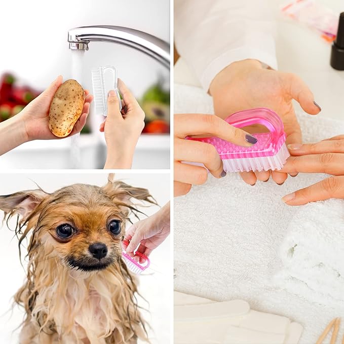 Handle Grip Nail Brush, Hand Fingernail Brush Cleaner Scrubbing Kit Pedicure