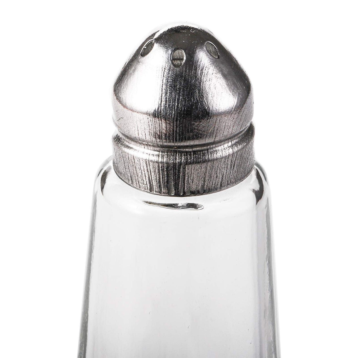Yopay 12 Pieces Salt and Pepper Shaker Set, 1 oz Tower Glass Body Mini Restaurant Shakers with Stainless Steel Lids, Clear Curved Design