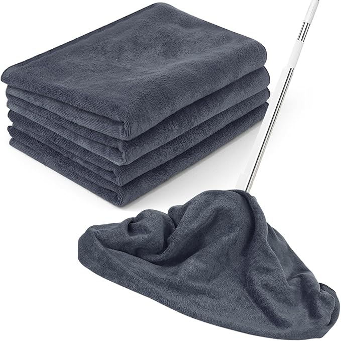 4 Pack Extra Large Microfiber Cleaning Cloths 20"x30", Lint-Free Reusable Towels