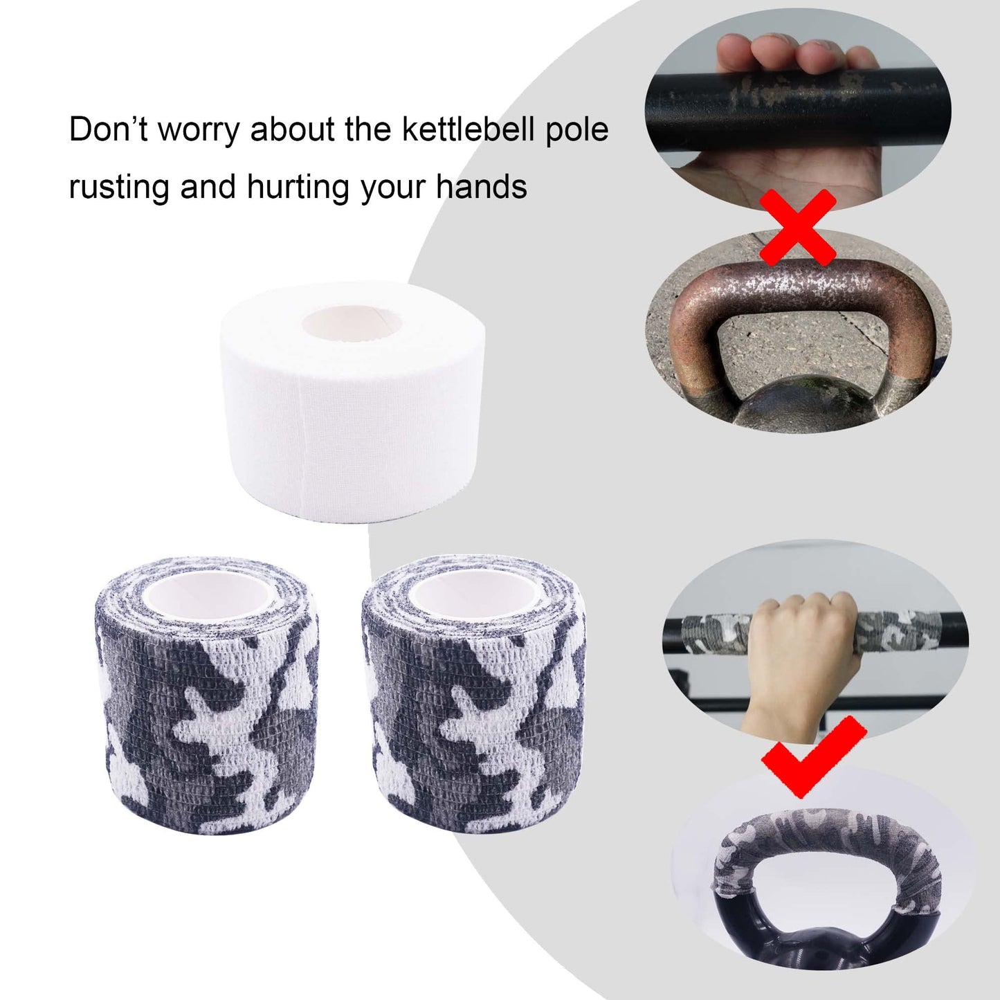 Lights Mountain Grip Tape Non-Slip and Breathable - Kettlebell Handle, Hockey, Baseball - 2 inch Width 14.7 feet Length