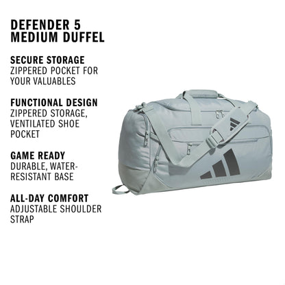 adidas Defender 5 Duffel Bag – Premium Duffle for Sports, Gym & Travel