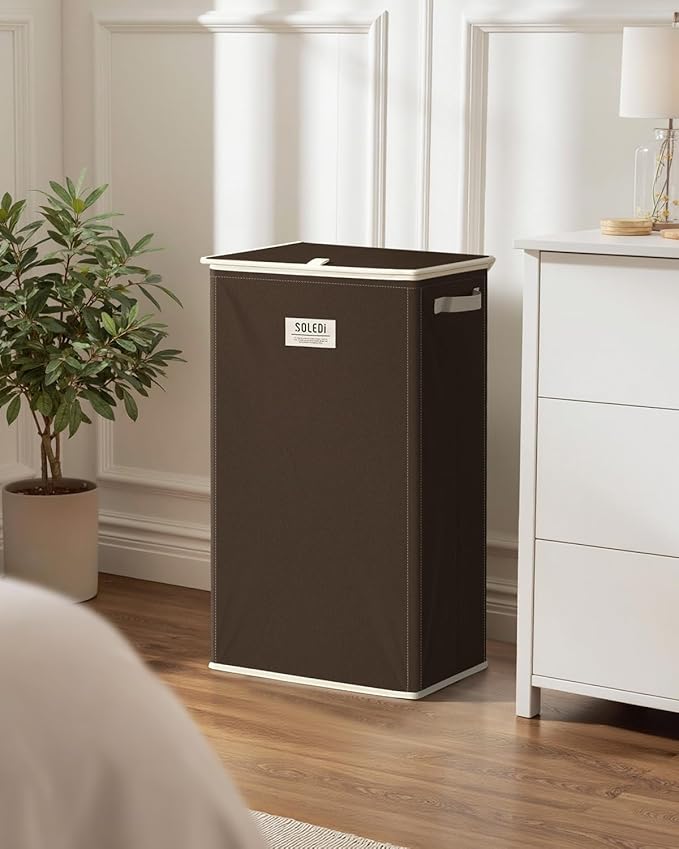 SOLEDI Laundry Hamper with Lid 100L Large & Tall Collapsible Laundry Basket